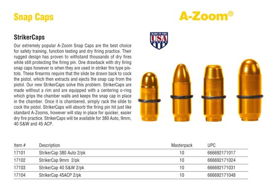 AZOOM 17102      STRIKER CAP 9MM               2PK - Image 2