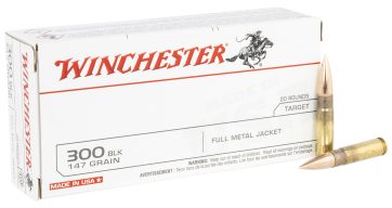 WIN USA300B147      300BLK USATRGT 147 FMJOT 20/10