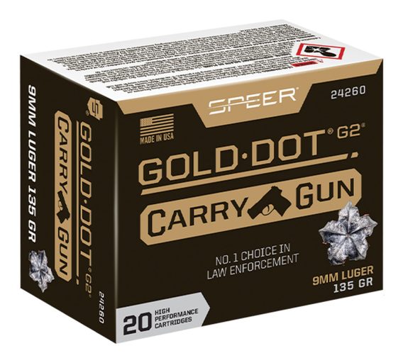 SPEER 24260   CARRY GUN  9MM   135 GDHP      20/10