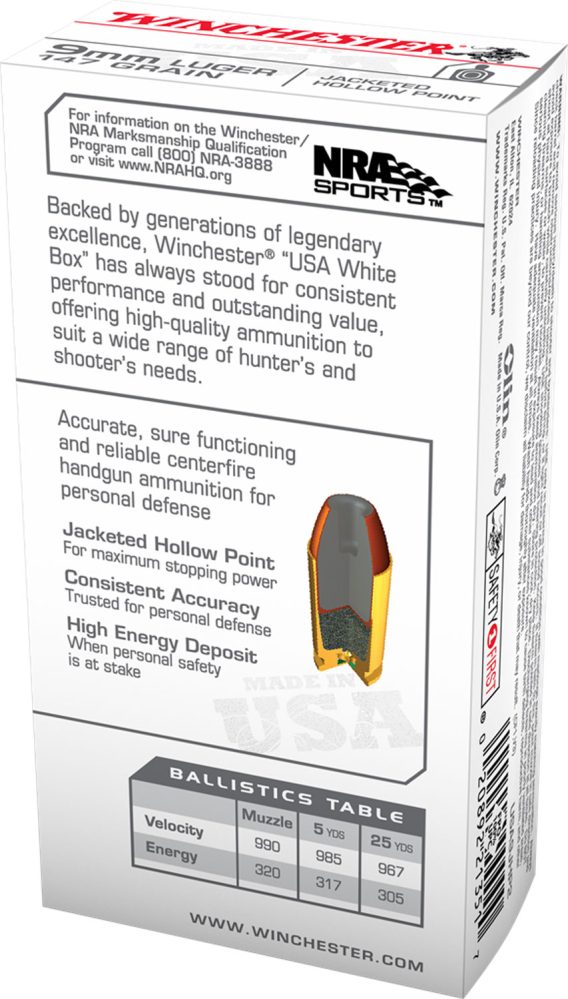 WIN USA9JHP         9MM      115 JHP         50/10 - Image 2
