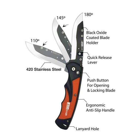 FPI 741C  ACCUSHARP BLADE REPLACE RAZOR KNIFE ORNG - Image 2