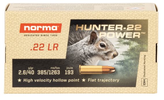 NORMA 2425096    22LR 40GR JHP HUNTER POWER 50/100 - Image 2